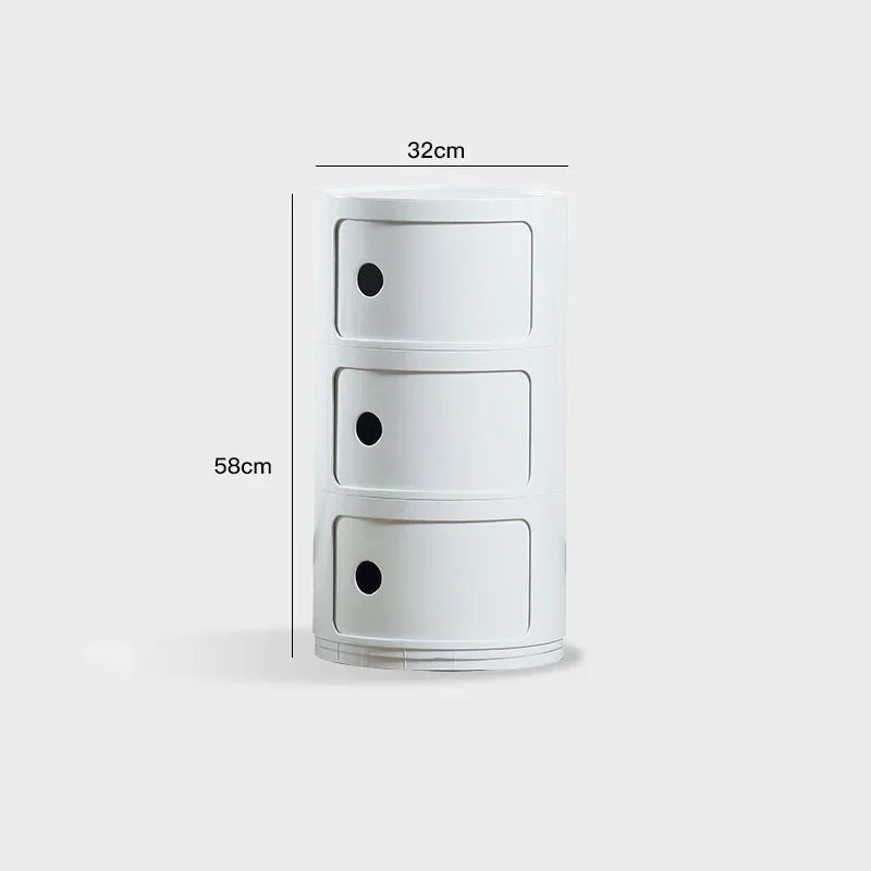 Round bedside table nordic plastic Bedside cabinet for bedroom small side end table nightstand Storage locker