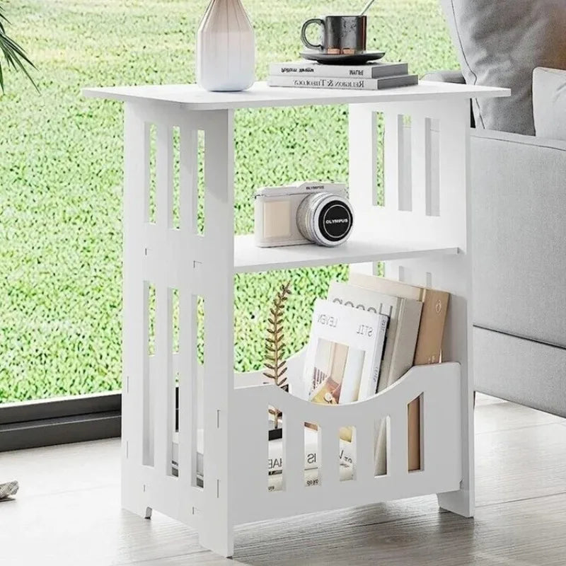 Small Bedside Table Sofa Side Table Living Room Cabinet Side End Coffee Tea Table Nightstand Storage Shelf for Bedroom Bedside