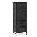 JHK 48IN Dresser For Bedroom With 5 Fabric Drawers Nightstand Wardrobe Steel Frame Closet For Clothes Storage Cabinet Furniture