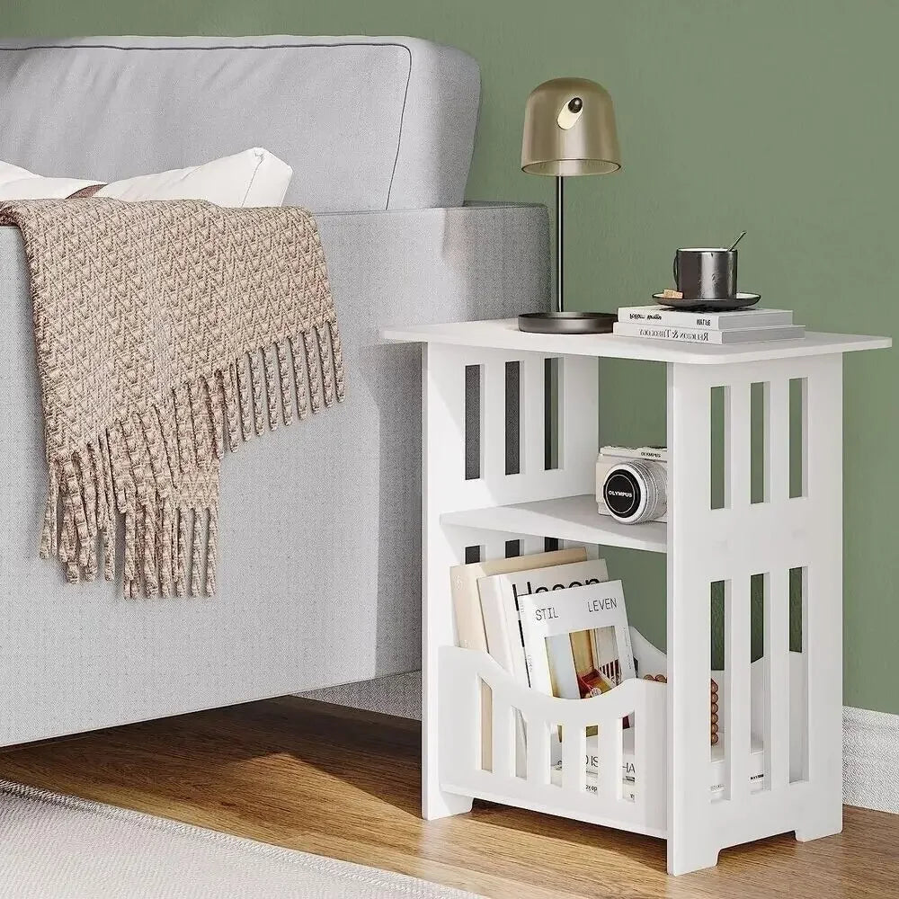 Small Bedside Table Sofa Side Table Living Room Cabinet Side End Coffee Tea Table Nightstand Storage Shelf for Bedroom Bedside