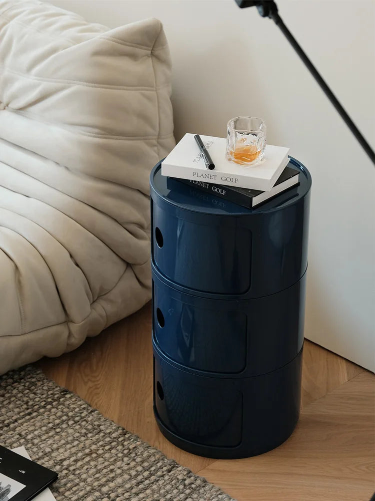 Round bedside table nordic plastic Bedside cabinet for bedroom small side end table nightstand Storage locker